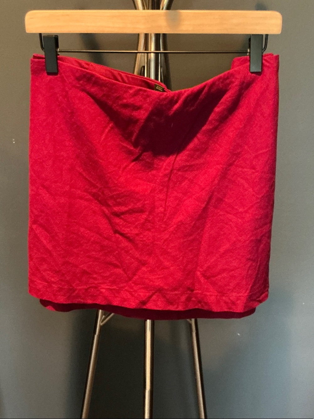 Linen/Rayon Burgundy Mini Skort